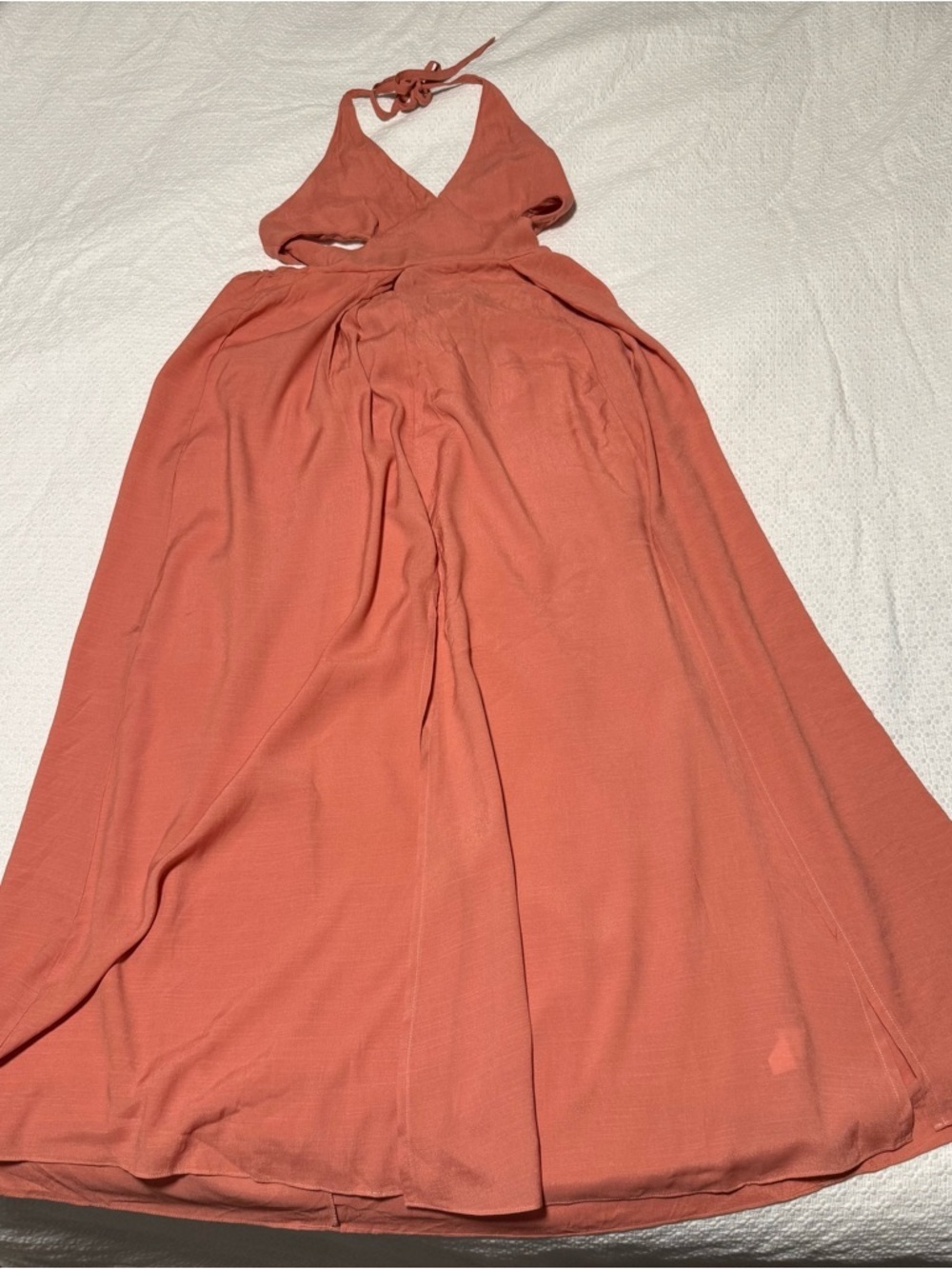 Halter Tie-Back Maxi Dress in Rust/rose - Picture 3 of 3